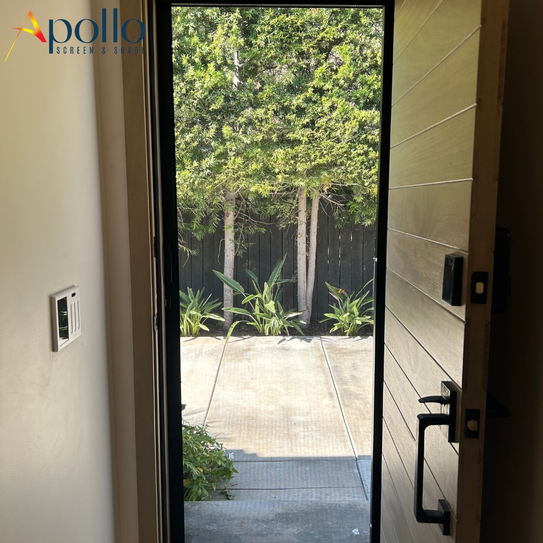 Apollo Single Retractable Screen Door Inside View.